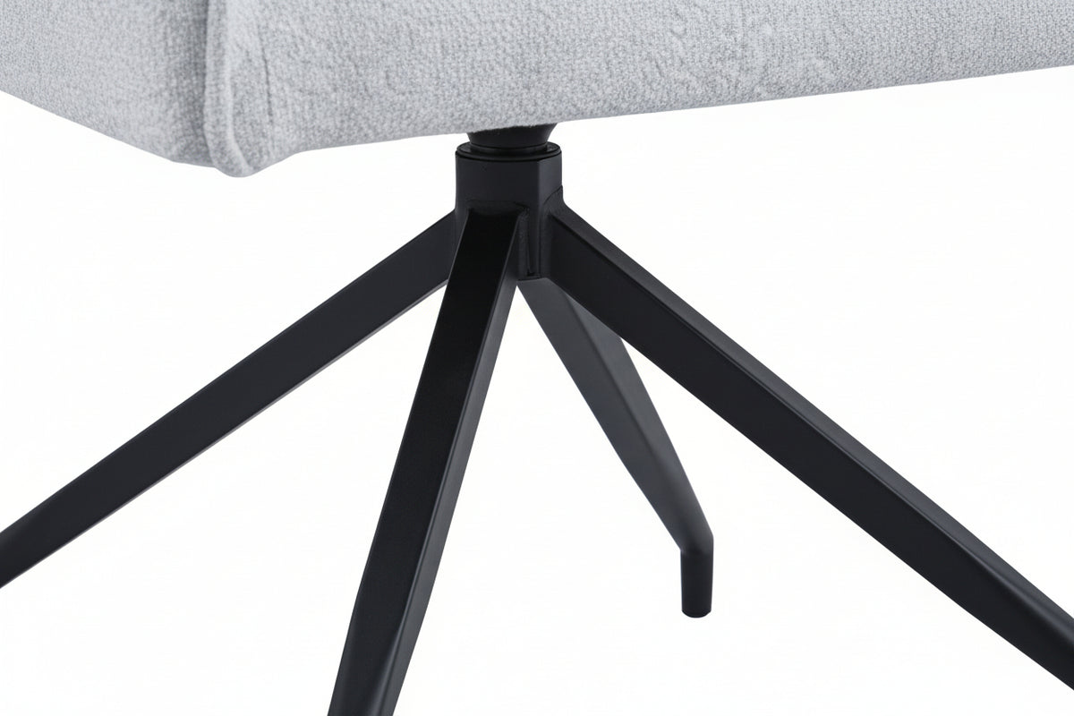 Lot 2 Chaises de Bureau Lutetia Tissu Tweed Gris Pieds Métal Noir 65x62x88cm