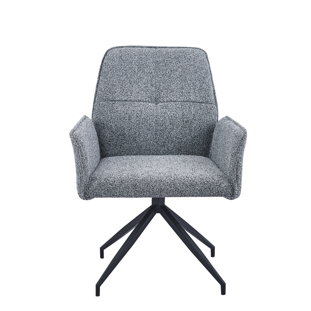 Chaise de bureau LUTETIA Métal Noir & Tissu Tweed #couleur_anthracite