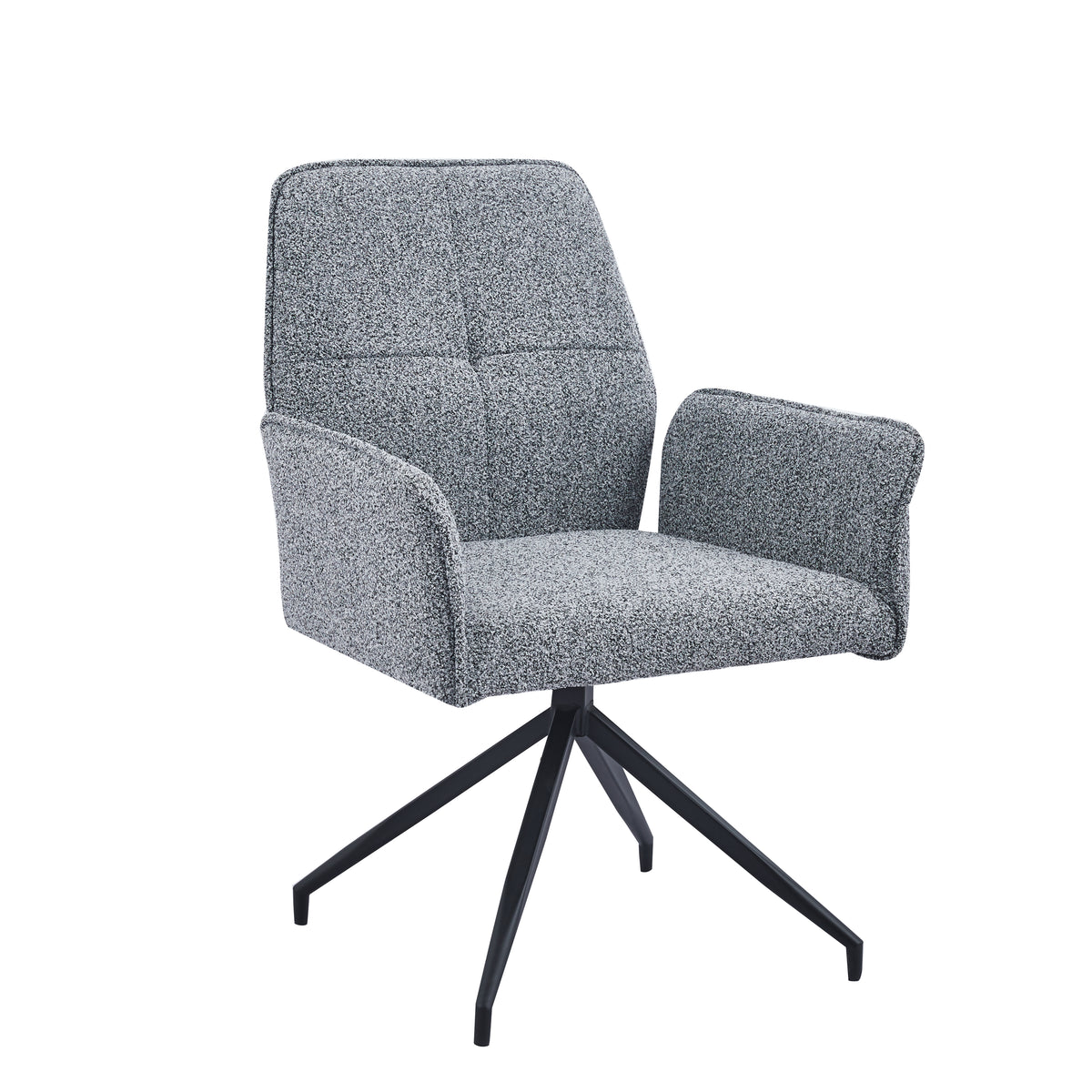 Chaise de bureau LUTETIA Métal Noir & Tissu Tweed #couleur_anthracite