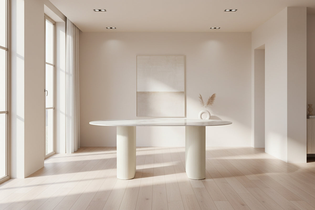 Table à manger ROXY céramique beige 180x90x75 cm #couleur_beige