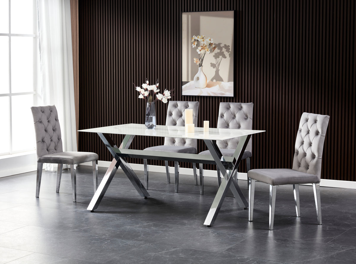 Lot de chaises NEVADA capitonnés chrome #couleur_anthracite