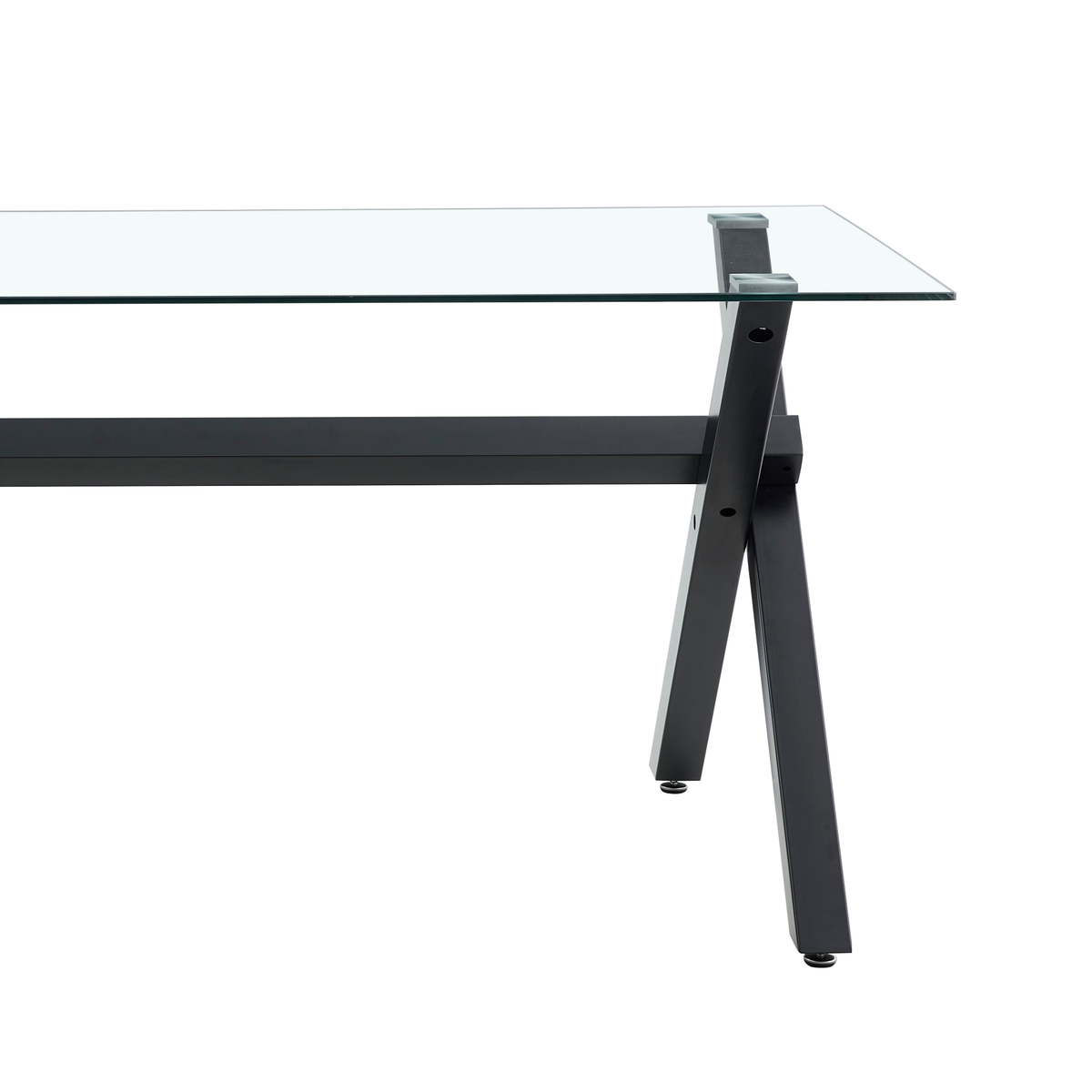 Table de repas IXE 150x90 cm métal & verre transparent #couleur_transparent