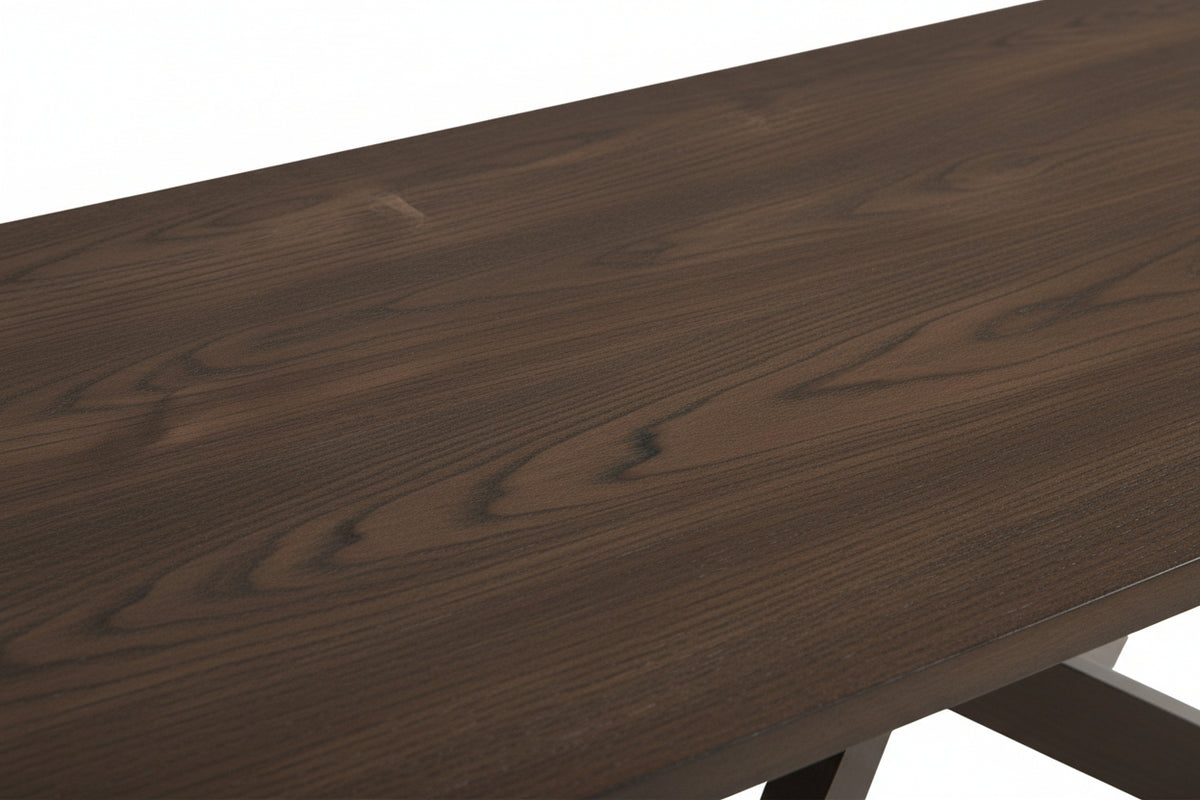 Table à manger rectangulaire effet noyer 6 à 8 personnes 180x90 cm XAVIER