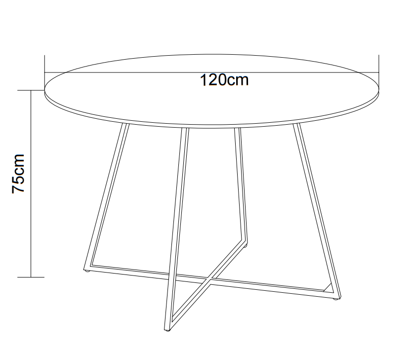 Table à Manger Ronde Verre Transparent Pieds Métal Doré 120x75cm - HELOISE