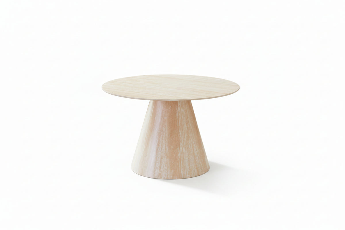 Table à Manger Ronde Céramique Effet Travertin Ø120 cm ROSALIA
