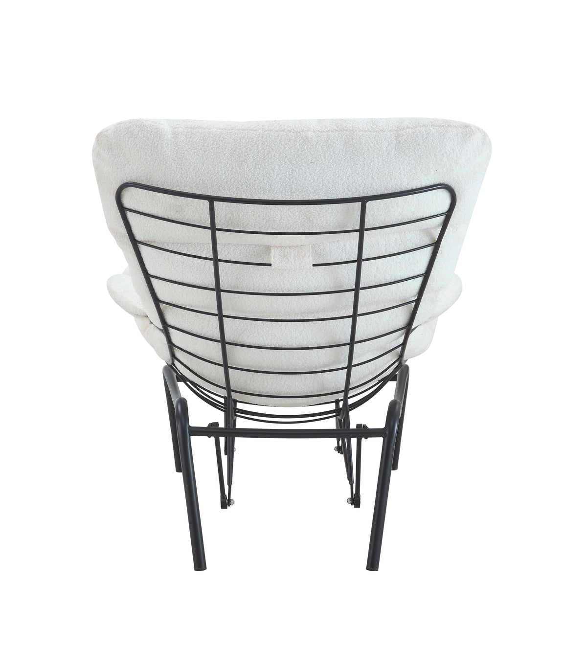 Fauteuil MONICA métal noir doudou blanc 81x118x101 cm #couleur_blanc