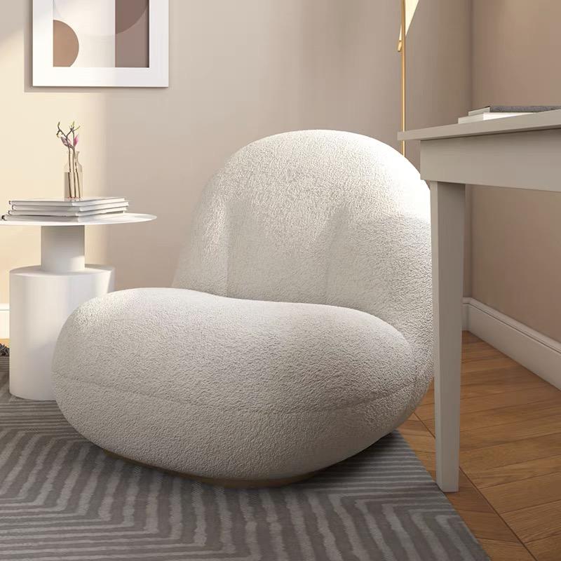 Fauteuil Fauteuil LOVING – Métal Gold & Doudou Blanc – 70x100x70 cm