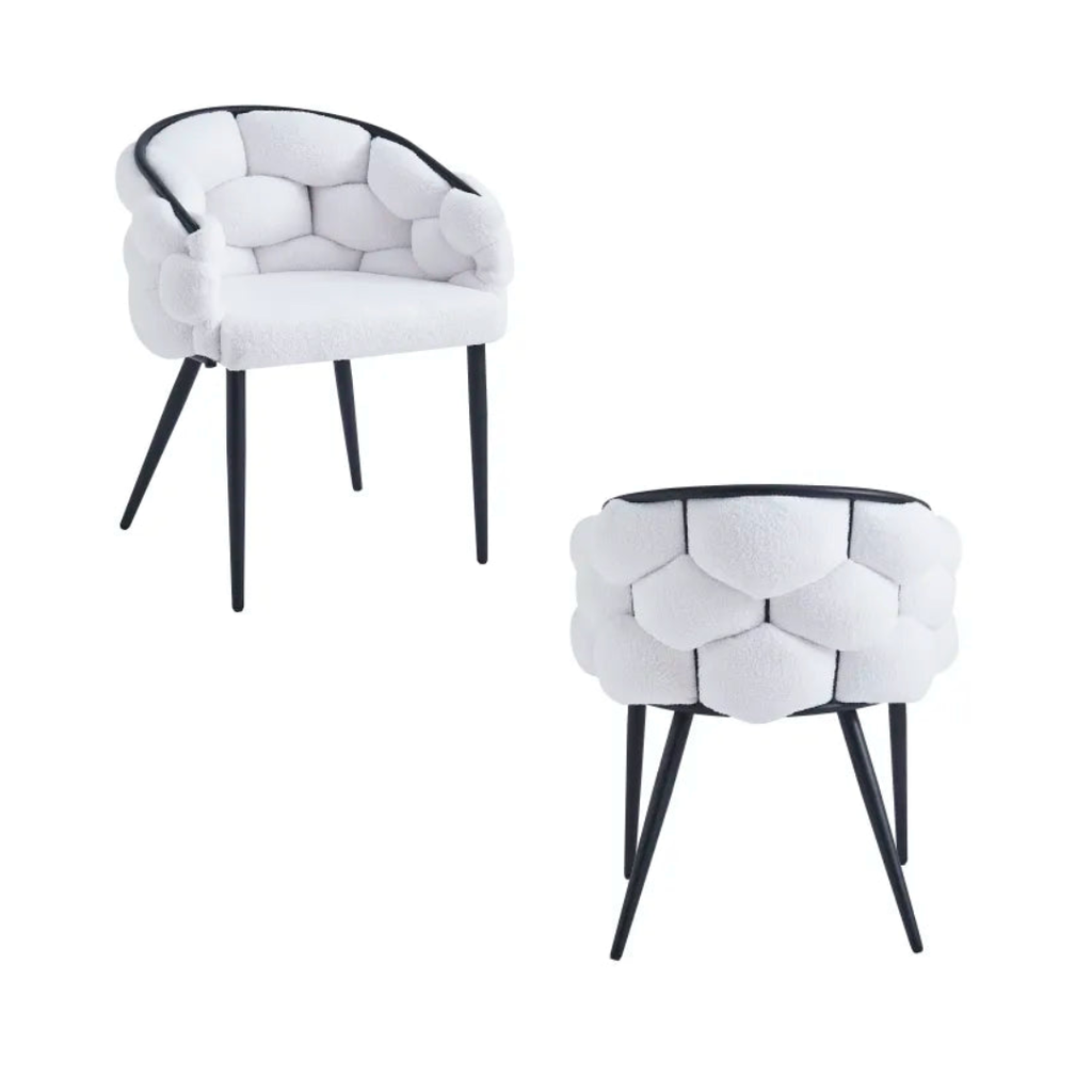 Lot de 2 chaises BALLON pieds métal noir #couleur_blanc
