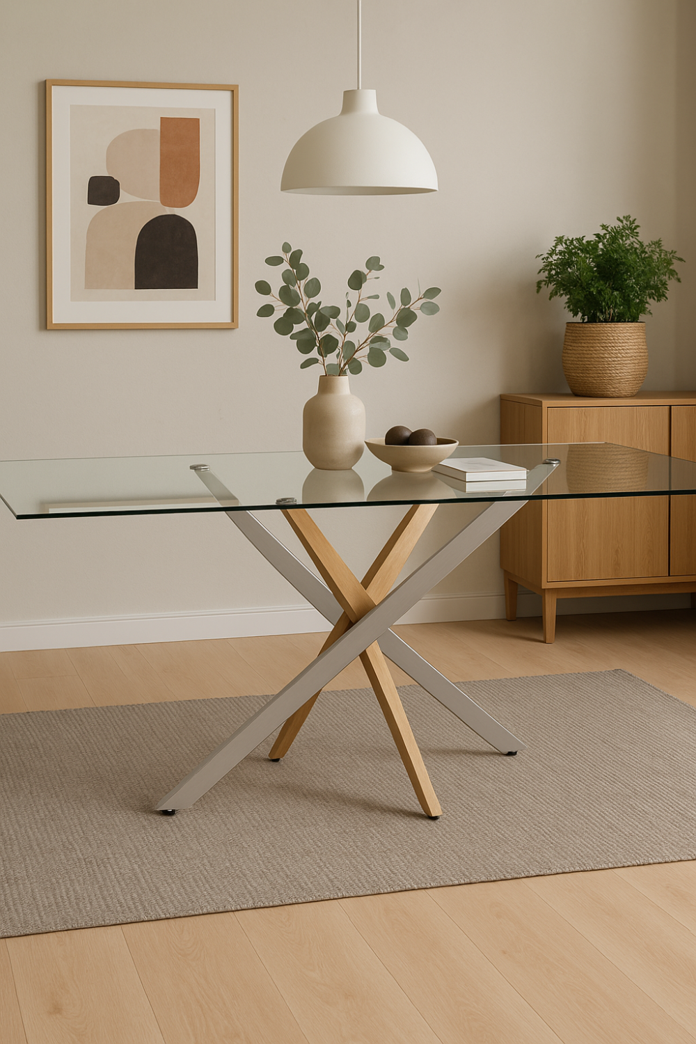 Table à manger JESSICA Gold Chrome transparent 180 x 90 cm