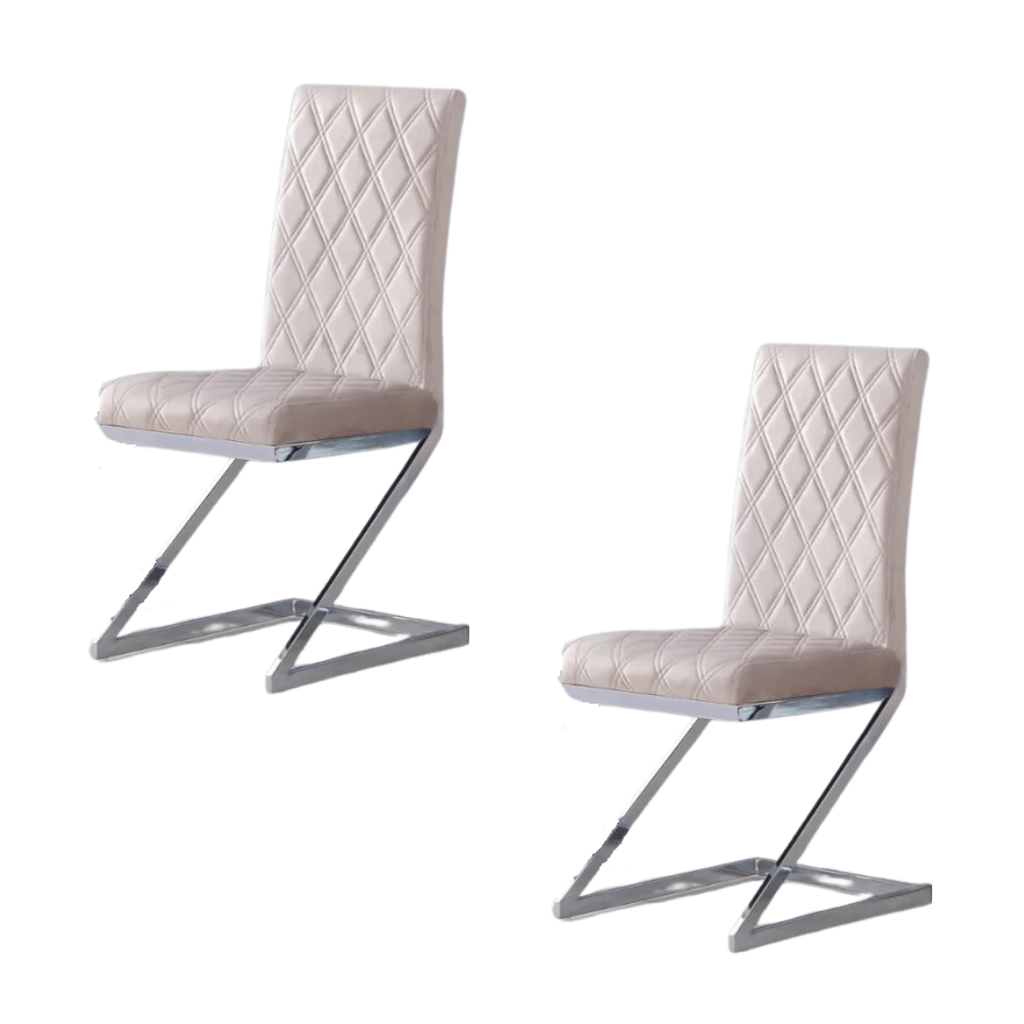 Lot 2 Chaises Salle à Manger Cocomat Velours Moka Pieds Chrome