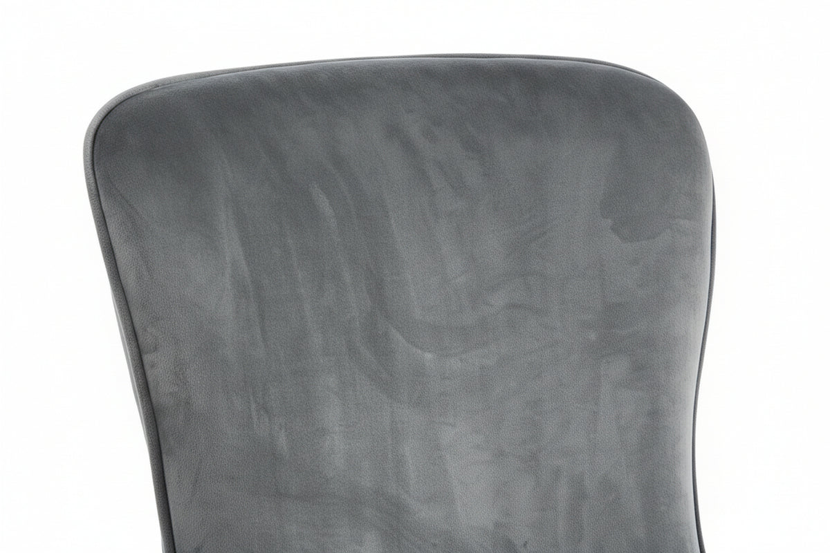 Lot 4 Chaises Salle à Manger Gabrielle Velours Anthracite Capitonné Pieds Gold