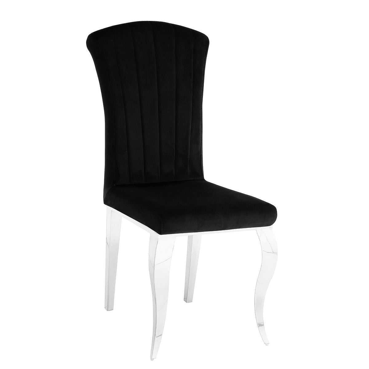 Lot de Chaises baroque LOUIS Chrome Velours #couleu_noir