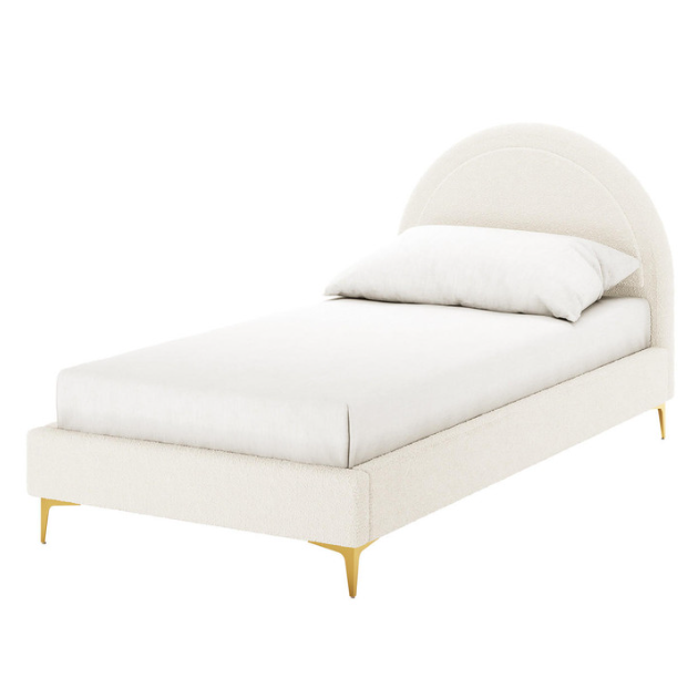 Lit enfant BOUDOIR 90x190 cm en laine bouclée #couleur_blanc_cassé