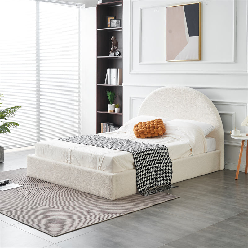 Lit Coffre VALENTINA 180x200 cm Doudou Blanc avec rangement intégré