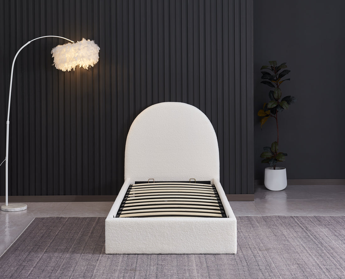 Lit Coffre VALENTINA 90x190 cm avec rangement intégré #couleur_blanc