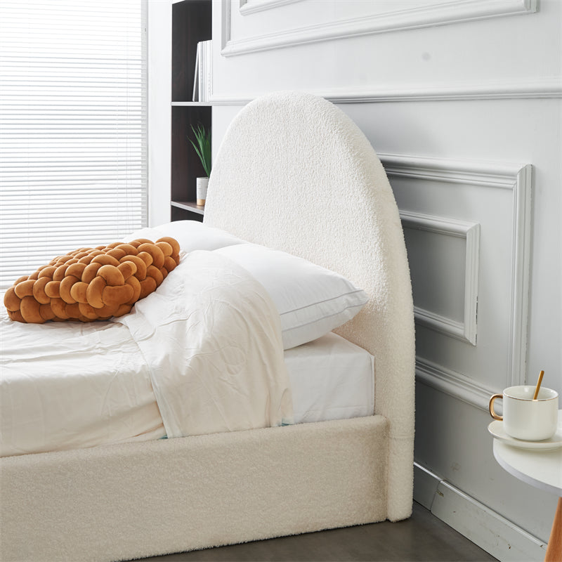 Lit Coffre VALENTINA 160x200 cm Doudou Blanc avec rangement intégré