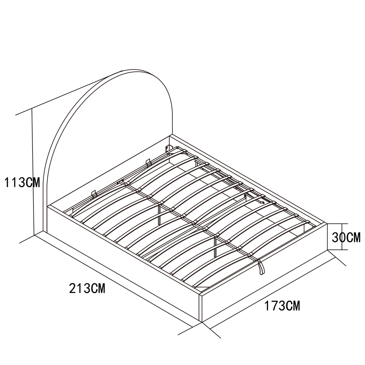 Lit Double Coffre Polaire Moka 160x200 cm #couleur_moka