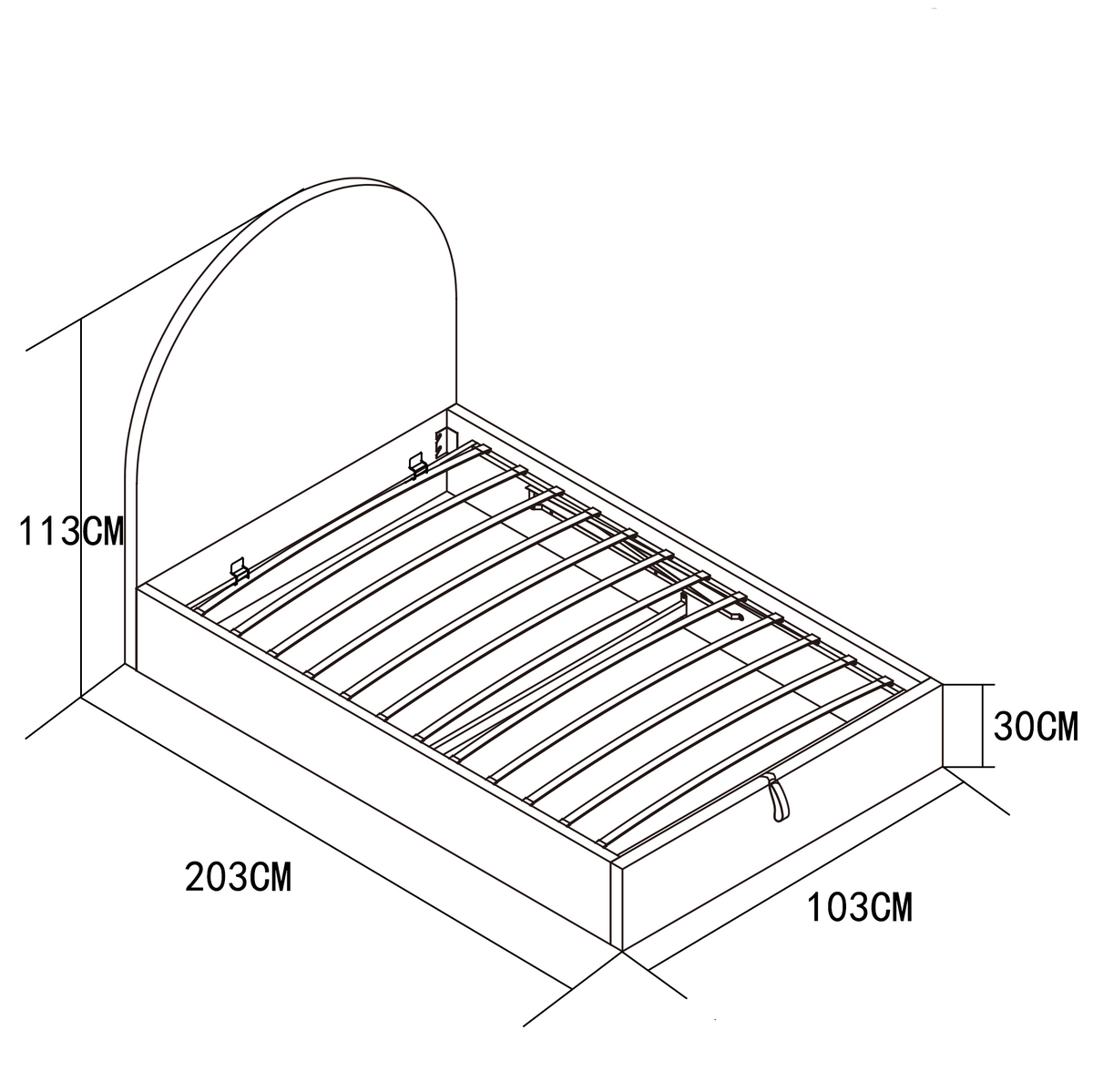 Lit Coffre Polaire Moka 90x190 cm #couleur_moka