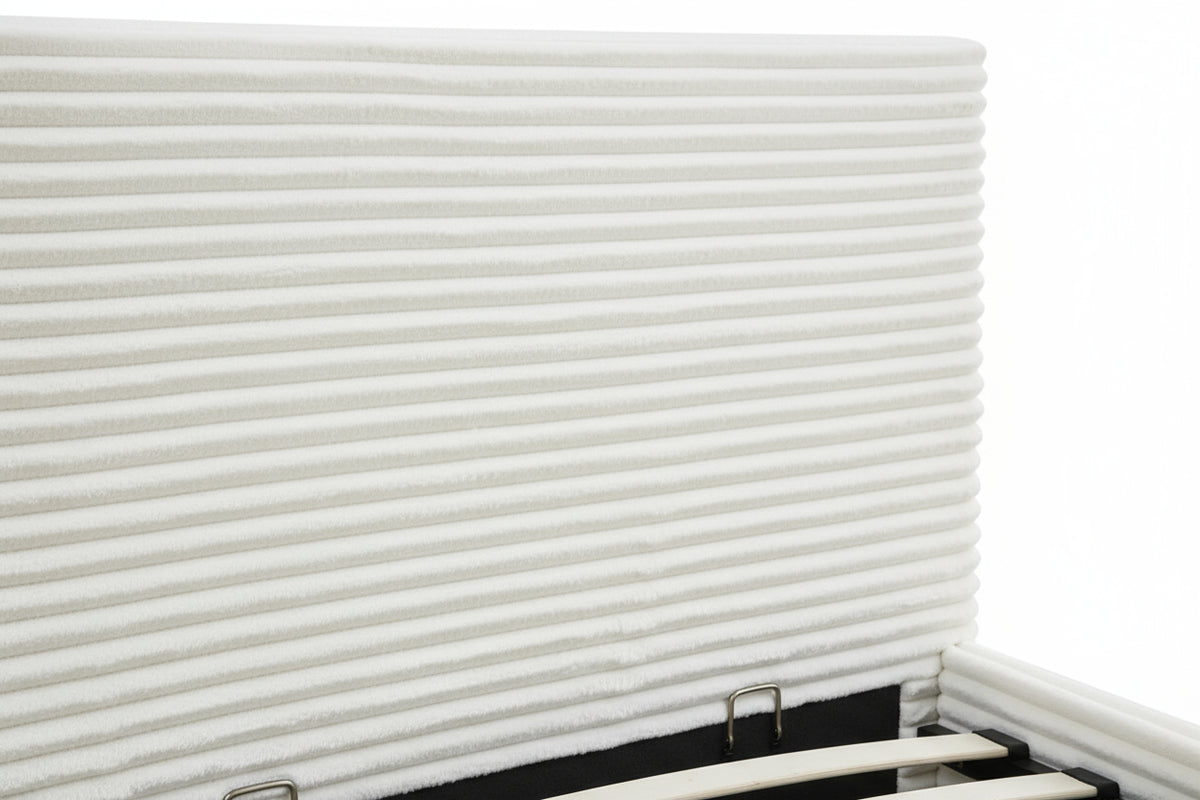 Lit coffre 90x190 velours côtelé sommier inclus