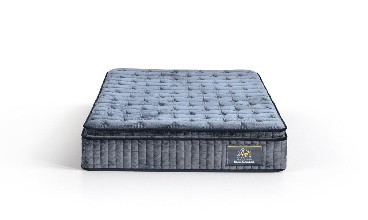 Matelas 140 × 190 cm anthracite — Matelas seul, vue de face