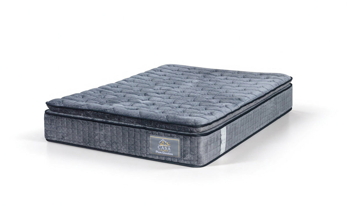 Matelas 160 × 200 cm anthracite — Matelas seul, vue de trois quarts