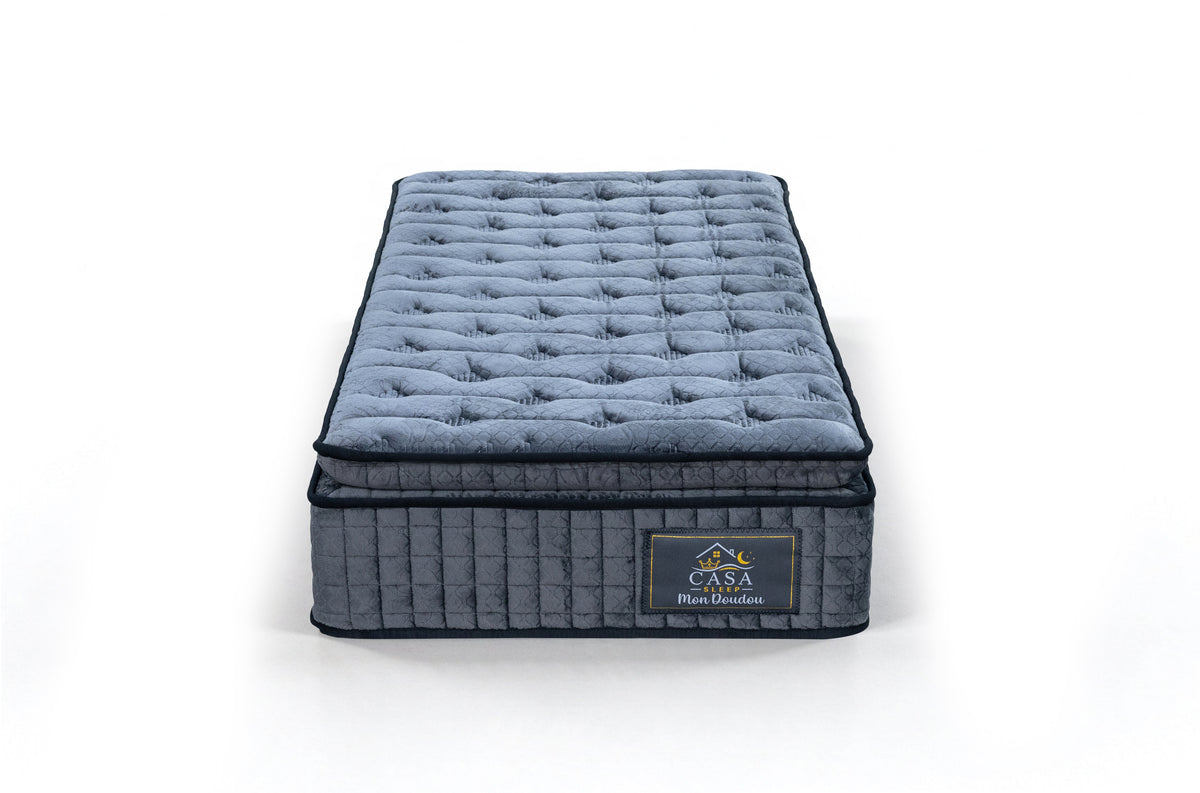Matelas 90 × 190 cm anthracite — Matelas seul, vue de face