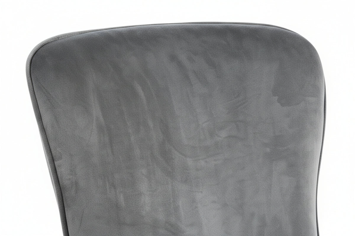Lot 4 Chaises Salle à Manger Gabrielle Velours Anthracite Capitonné Pieds Métal Noir