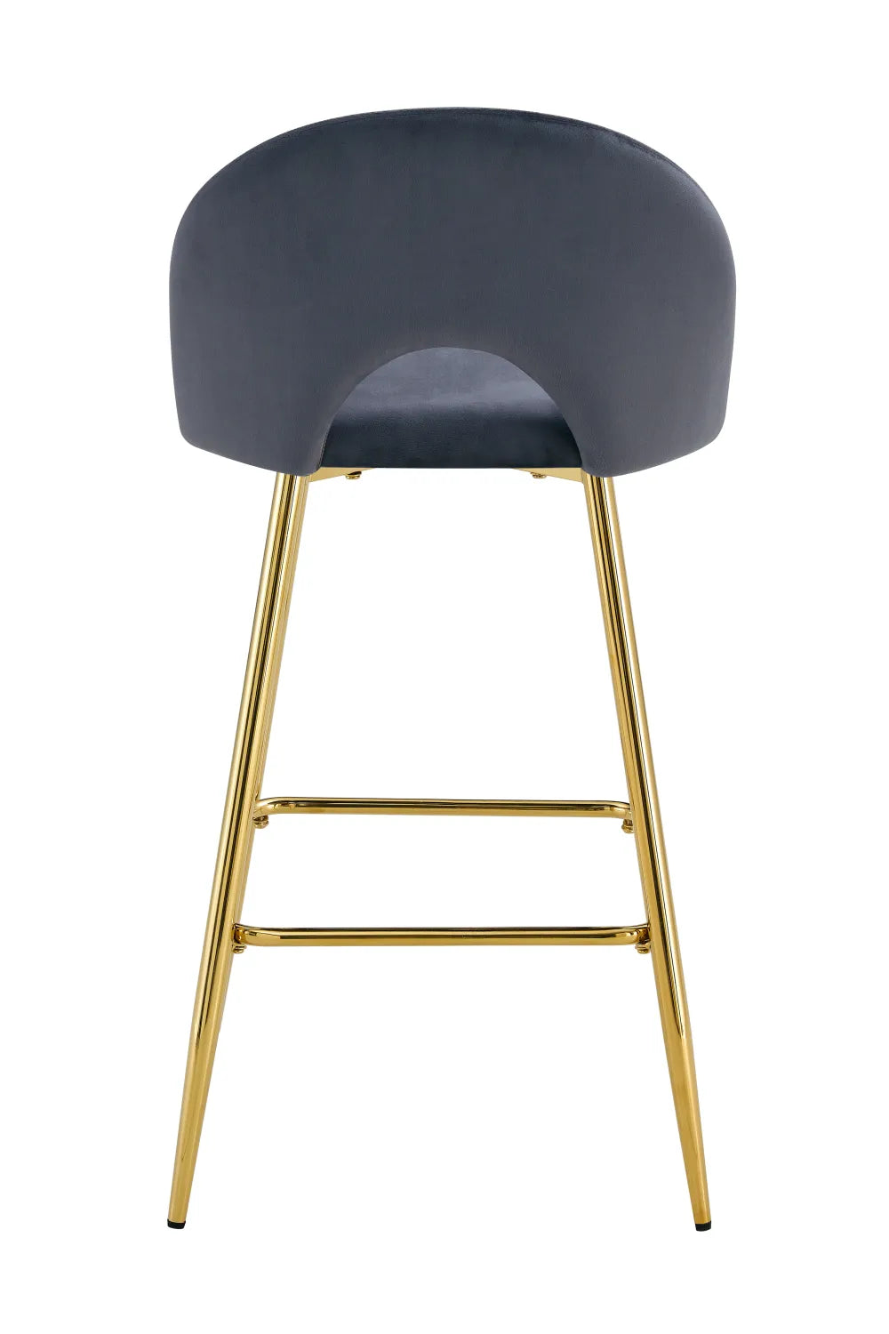 Lot de 2 tabourets de bar TEDDY pied gold velours #couleur_anthracite