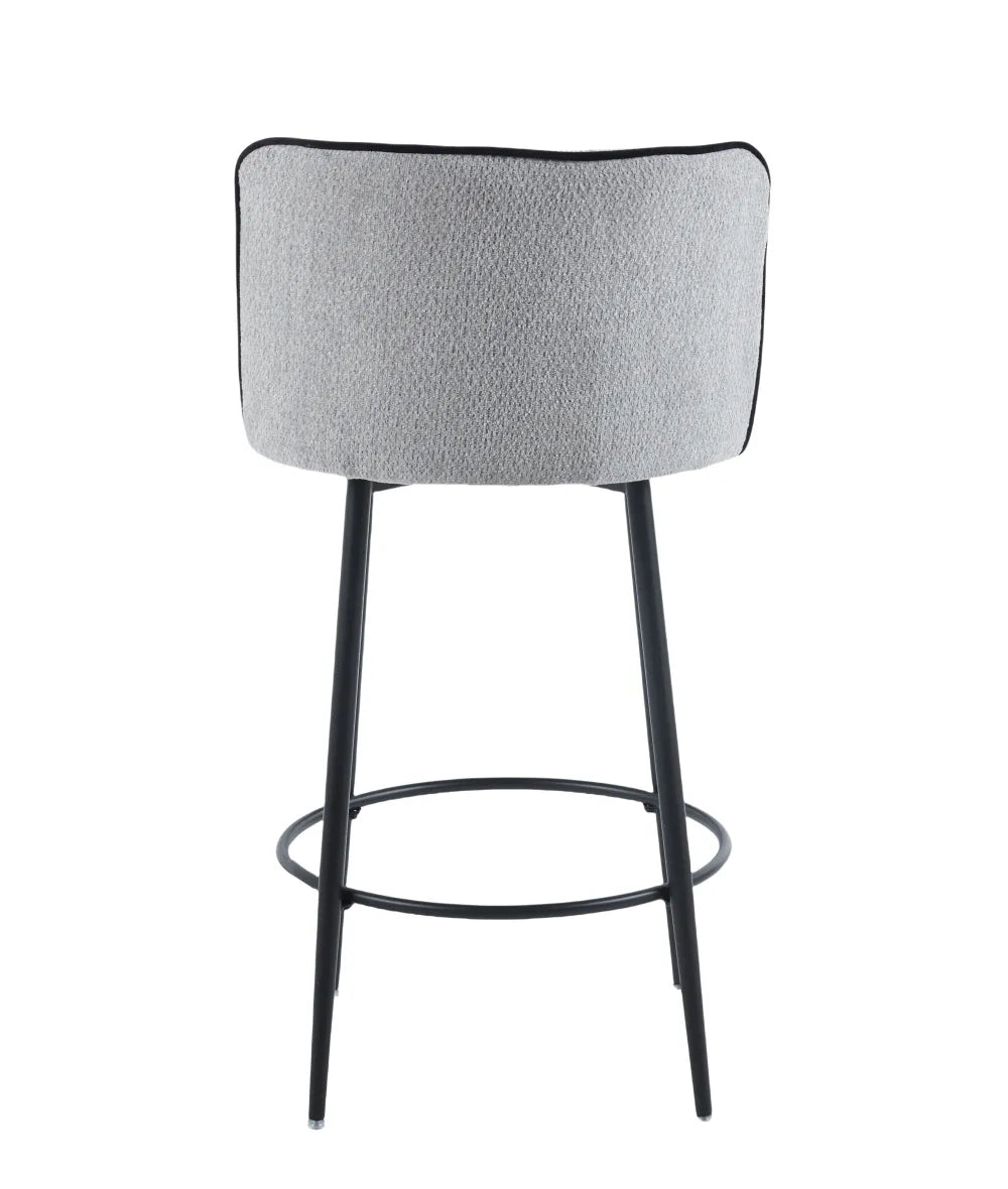 Lot de 2 tabourets de bar CATHY pied métal noir#couleur_gris