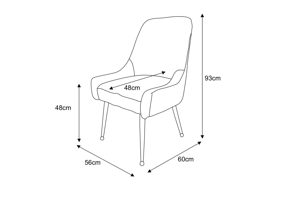 Lot de 4 chaises velours moka pieds métal doré – Luxury