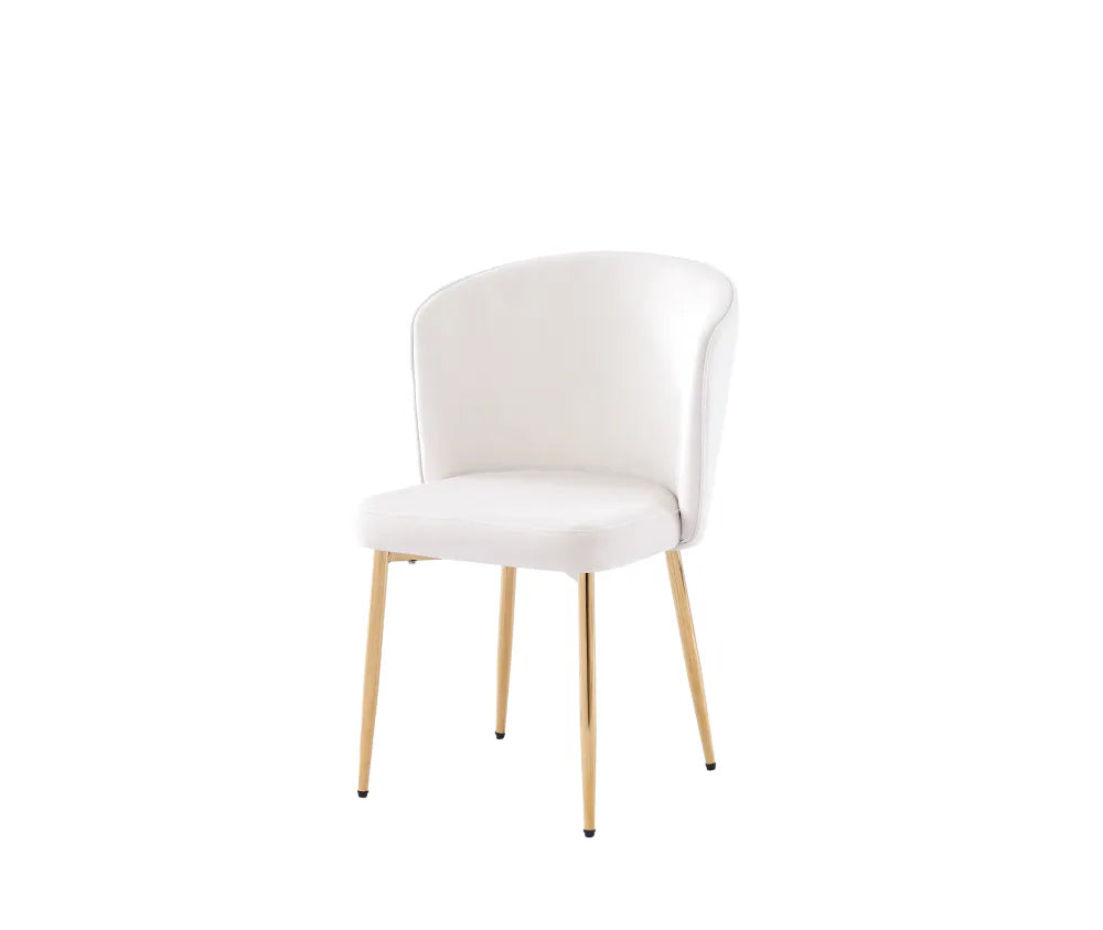 Lot de 4 chaises moderne DIANA gold velours écru