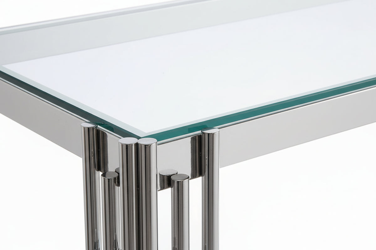 Console gold verre marbré blanc 120x40x78 cm GEOMAG