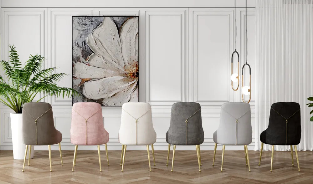 Lot de 2 chaises luxury ZIP en velours pieds Gold