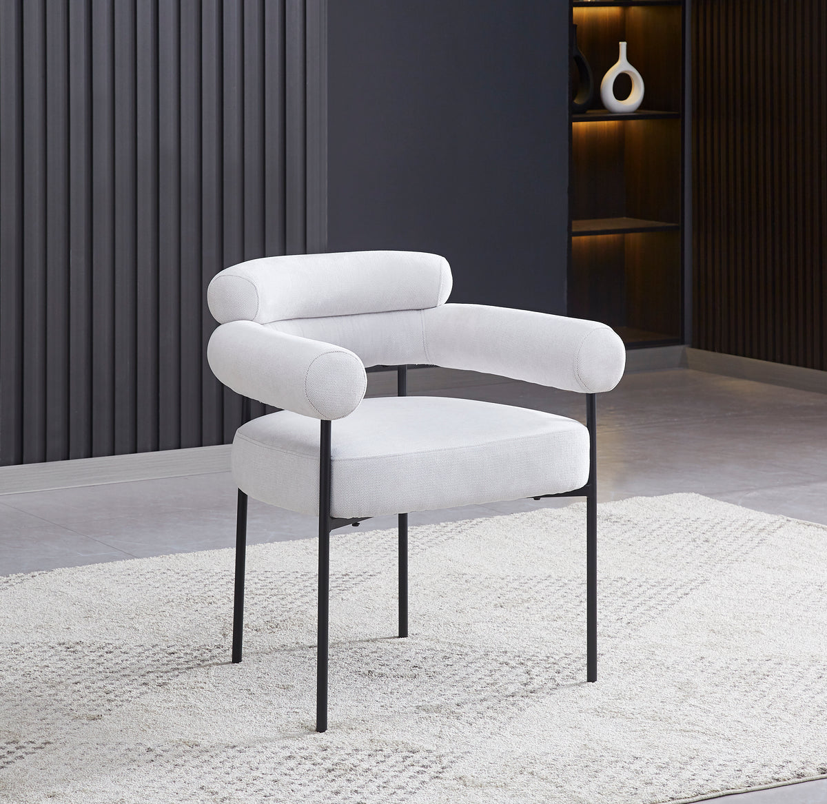 Lot 2 Chaises Salle à Manger Serge Gris Avec Accoudoirs 72x60x77cm Métal Noir