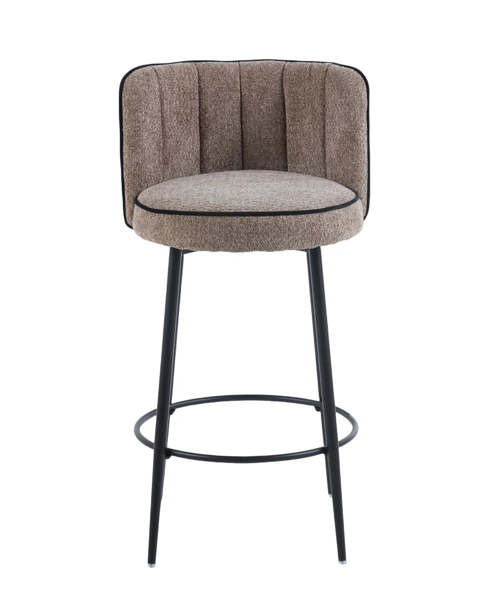 Lot de 2 tabourets de bar CATHY pied métal noir#couleur_taupe