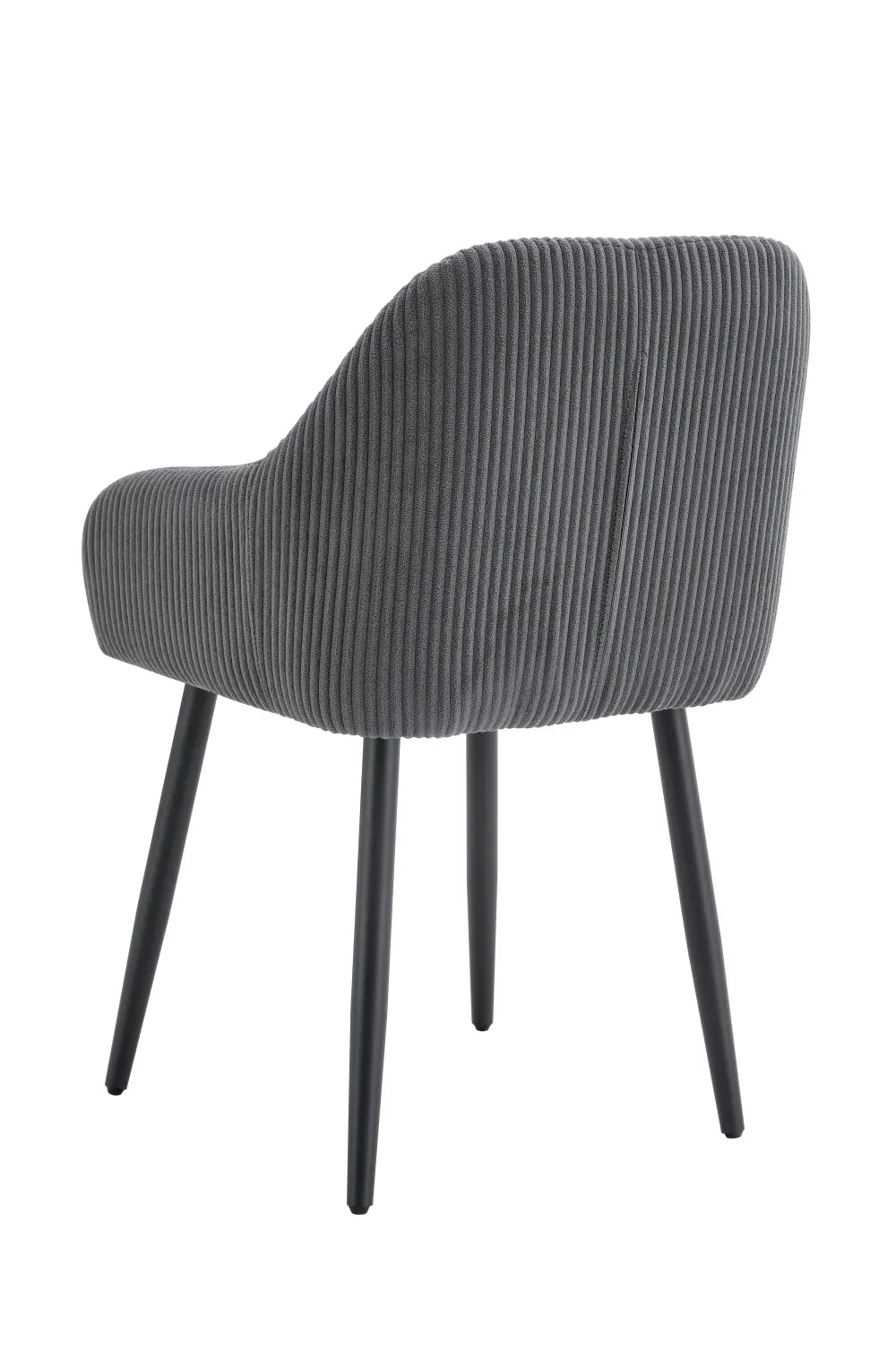 Lot 2 Chaises Salle à Manger Peach Accoudoirs Gris Pieds Métal Noir