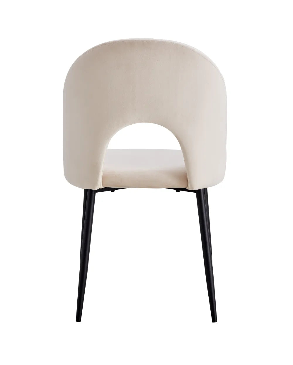 Lot de chaises TEDDY métal noir velours #couleur_beige