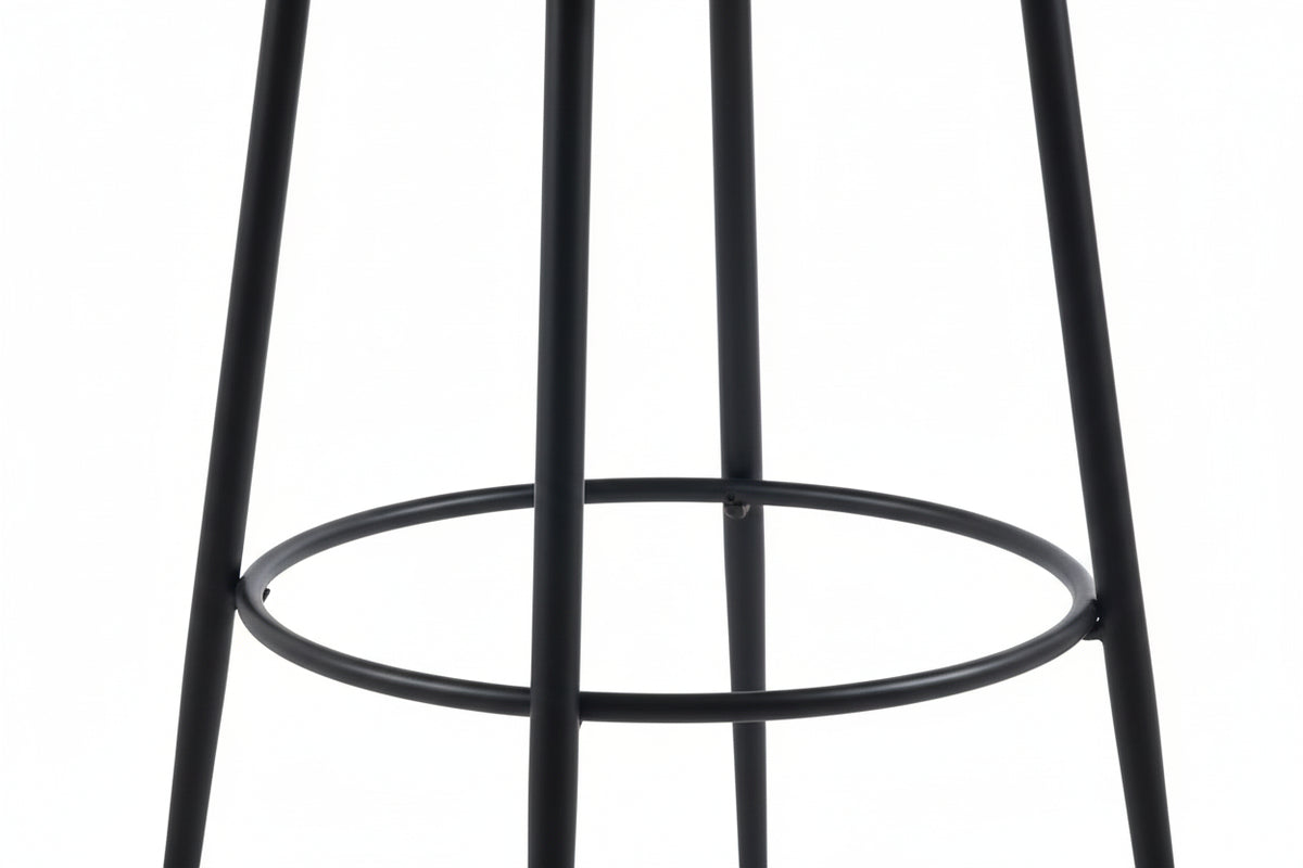 Lot de 2 tabourets de bar tissu écru pieds métal noir H74 cm CATHY