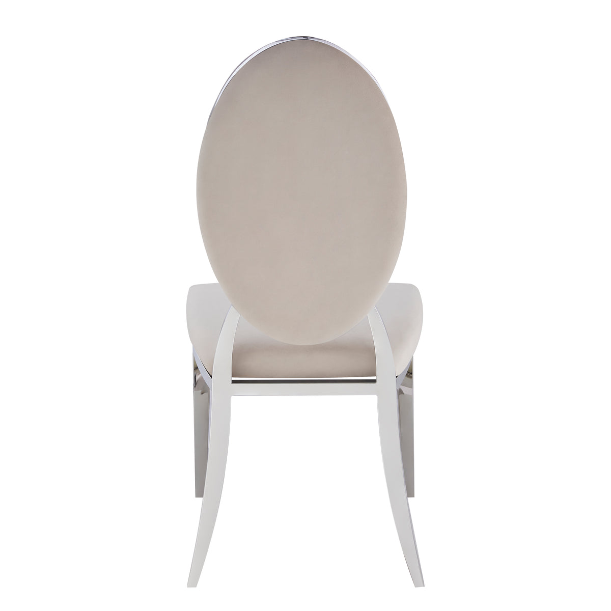Lot de 4 chaises MEDAILLON capitonnées  chrome et velours Moka