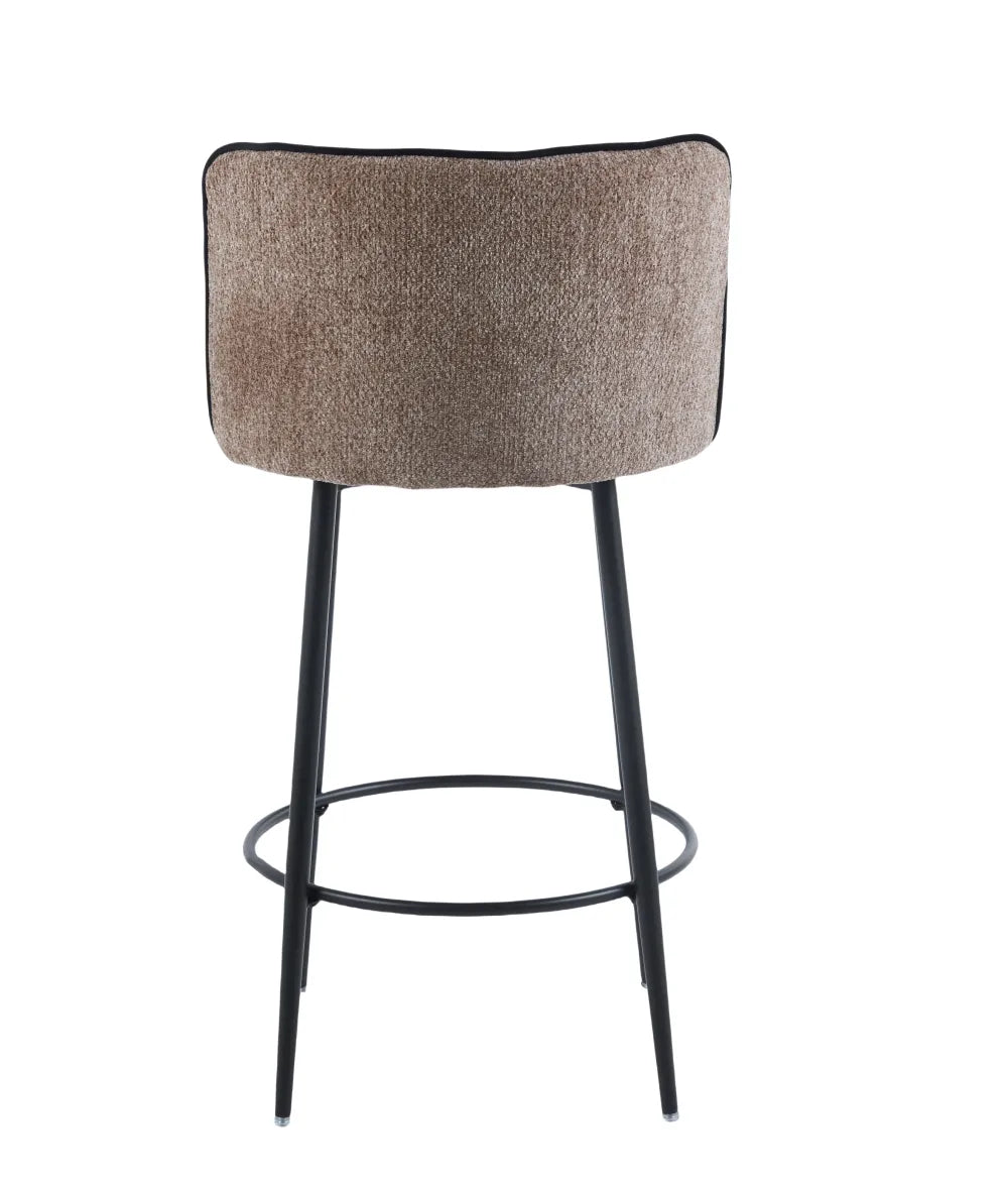 Lot de 2 tabourets de bar CATHY pied métal noir#couleur_taupe