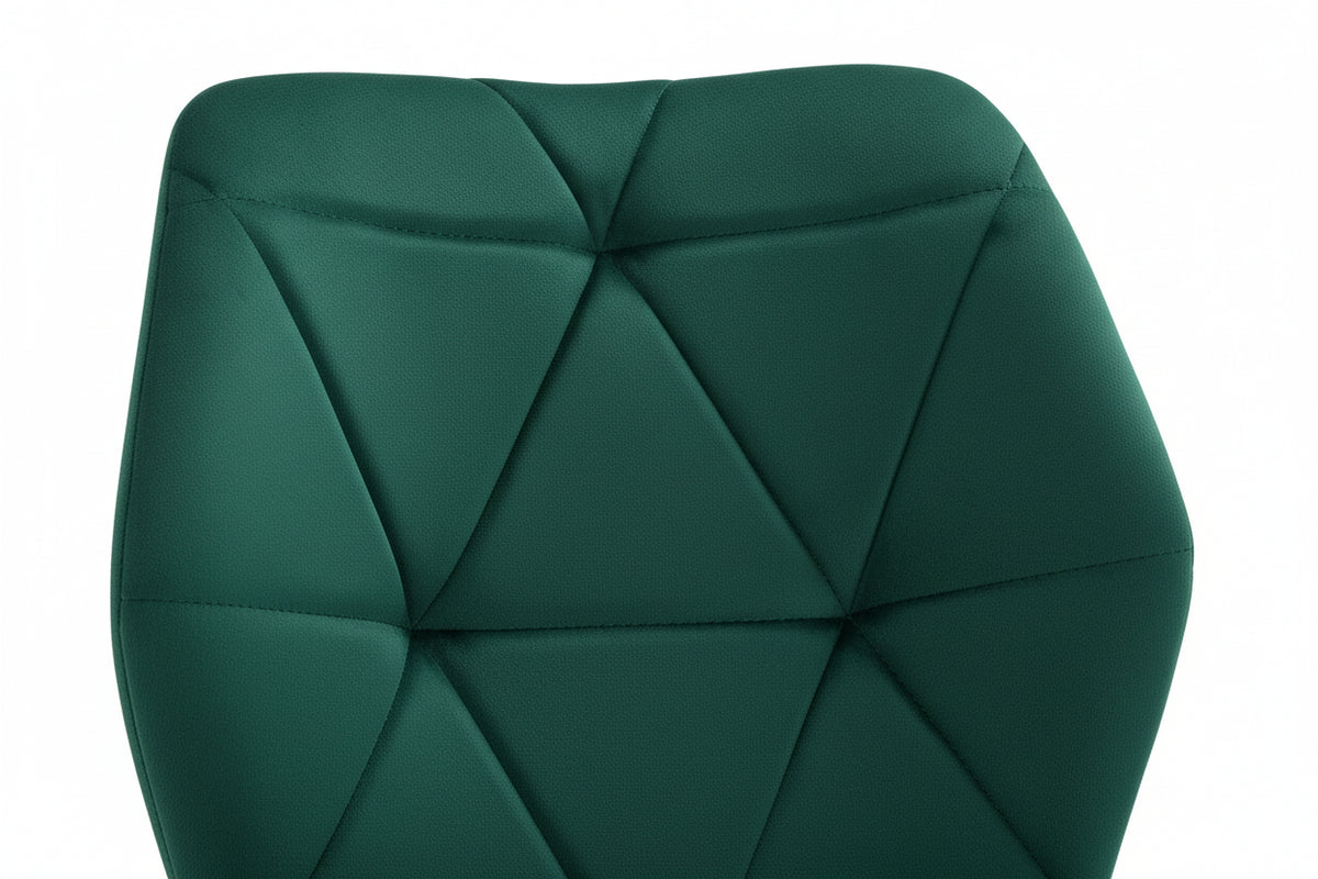 Lot 4 Chaises Salle à Manger Coquillage Velours Vert Pieds Gold 46x58,5x87cm