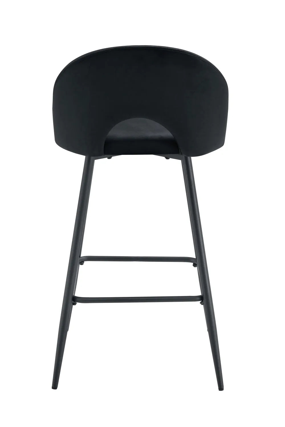 Lot de 2 tabourets de bar TEDDY pied métal noir velours #couleur_noir