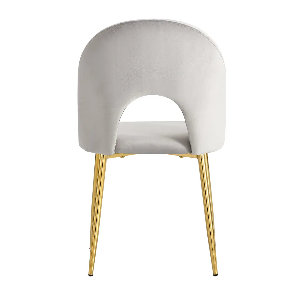 Lot de chaises TEDDY Gold velours #couleur_gris