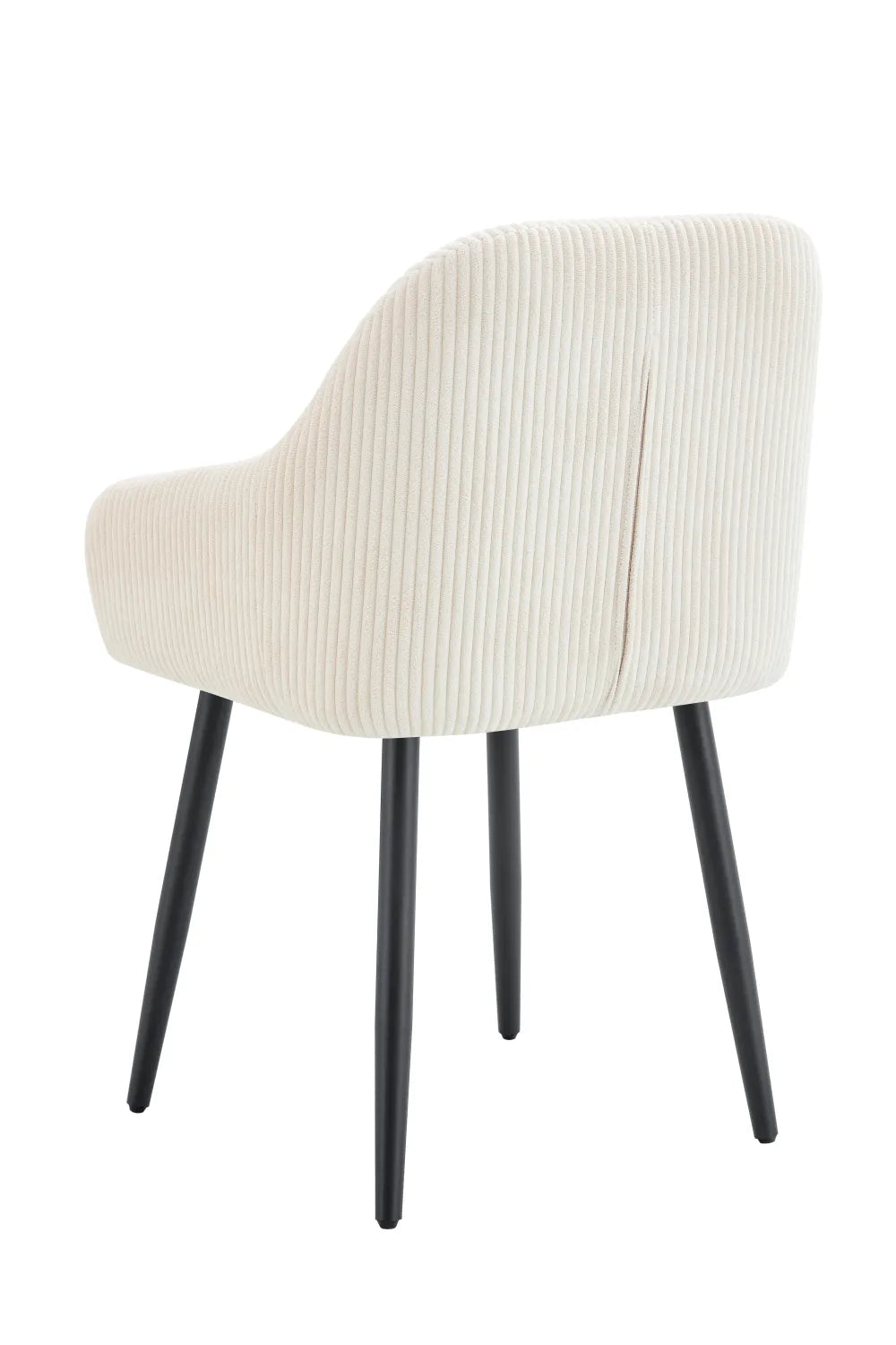 Lot 2 Chaises Salle à Manger Peach Accoudoirs Beige Pieds Métal Noir