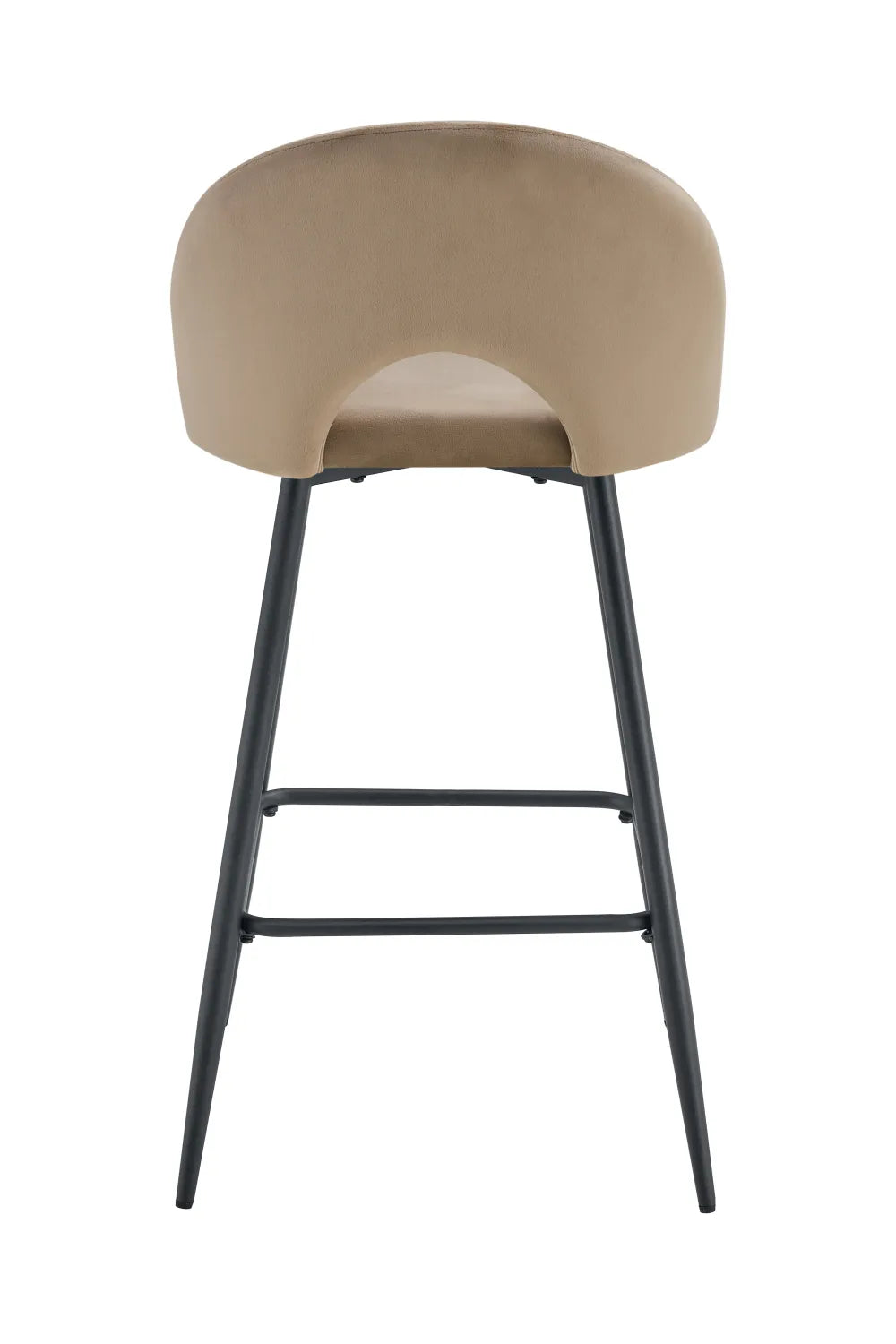 Lot de 2 tabourets de bar TEDDY pied métal noir velours #couleur_taupe
