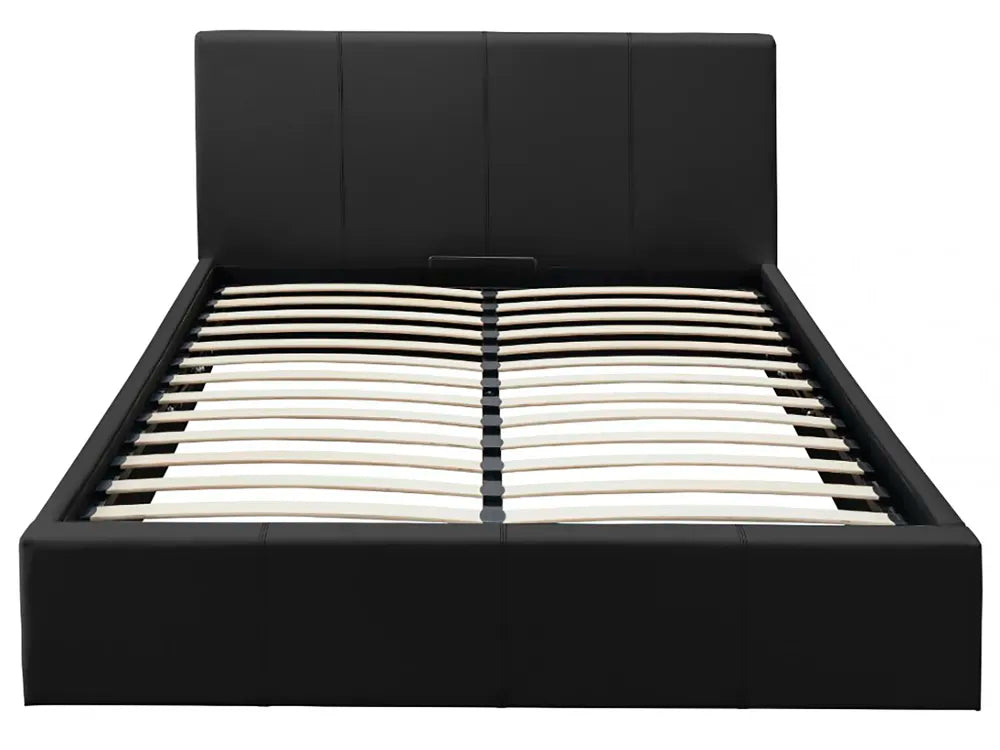 Lit coffre 2 places 160x200 cm BASTIEN simili cuir sommier inclus