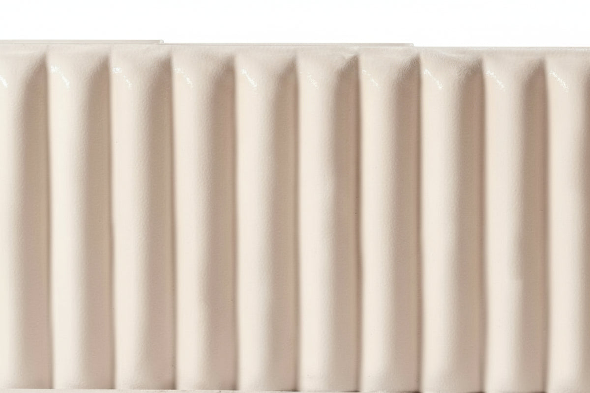 Lit 2 places FAYE design velours Beige sommier inclus 140x190 cm