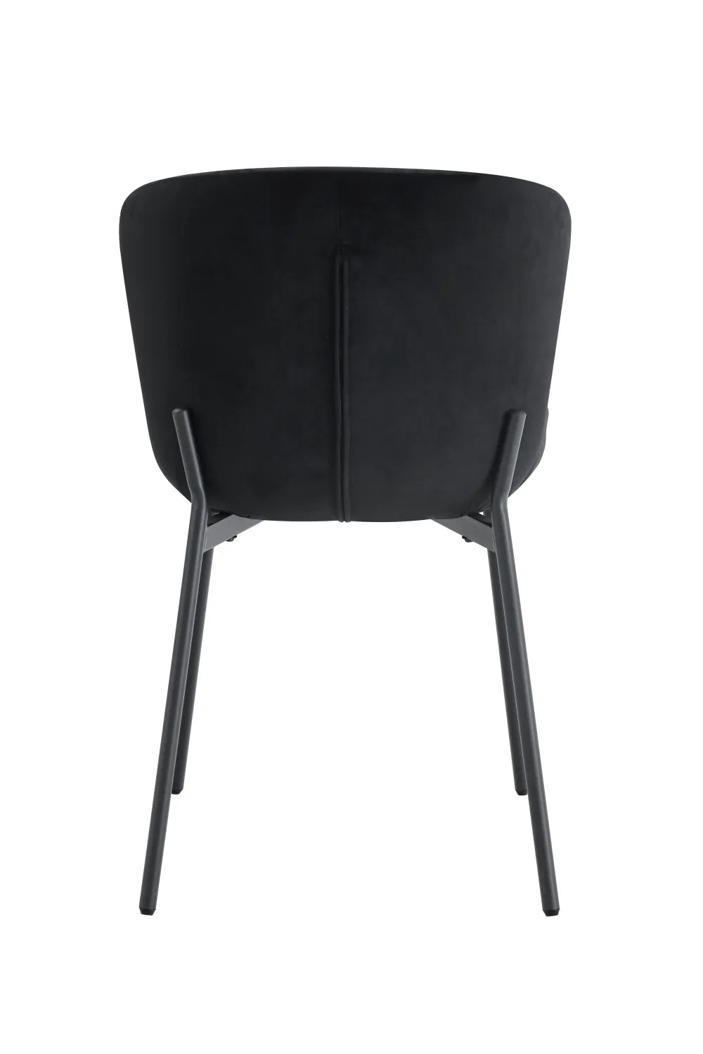 Lot 4 Chaises Salle à Manger Elen Velours Noir Pieds Métal Noir