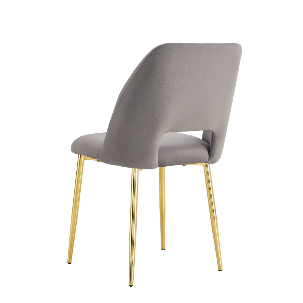Lot de chaises AVA Gold en Velours #couleur_gris