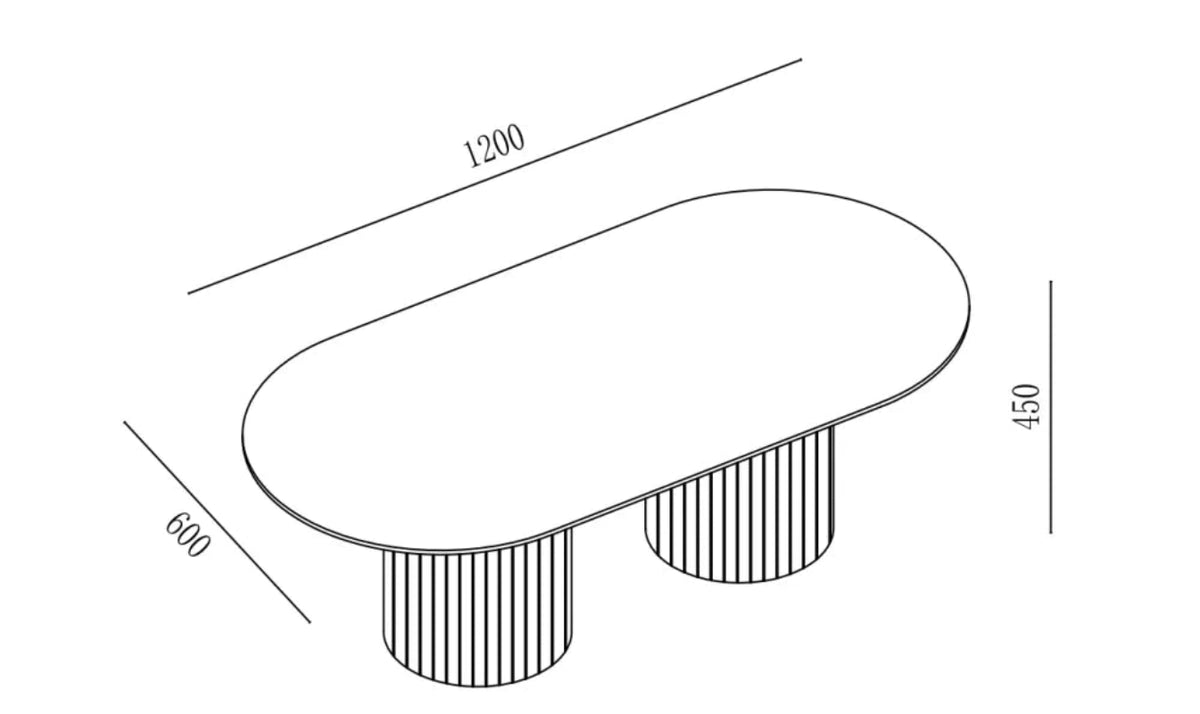 Table Basse Ovale Céramique Effet Travertin 120x60 cm – KEYSHA